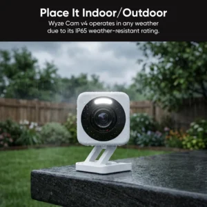 WYZE Cam v4 (Latest Model), 2.5K AI Security Camera, Indoor/Outdoor Cameras for Home Security, Baby Monitor & Pet Camera, Vibrant Color Night Vision, No Subscription Required, Free Expert Help view 5