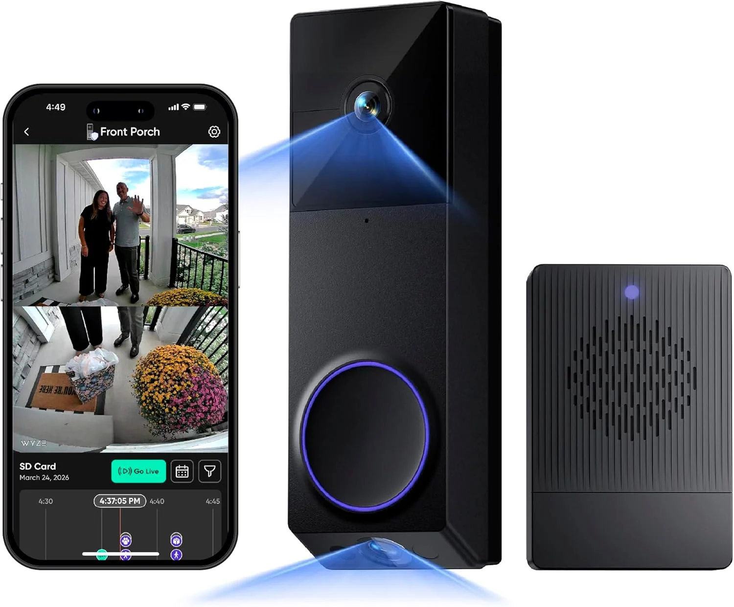Wyze Wireless Duo Cam Video Doorbell front view