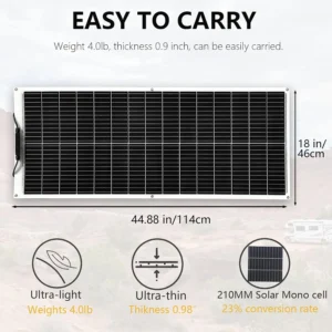 XINPUGUANG Solar Panel 200W 12V Flexible System Kit,2X100W Monocrystalline Fiberglass Module 20A Controller Extension Cable for Off Grid Home,RV,Caravan,Boat and Other Battery Charger（200W view 2