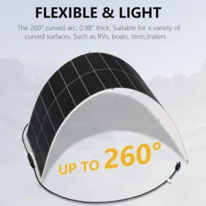 XINPUGUANG Solar Panel 200W 12V Flexible System Kit,2X100W Monocrystalline Fiberglass Module 20A Controller Extension Cable for Off Grid Home,RV,Caravan,Boat and Other Battery Charger（200W view 4