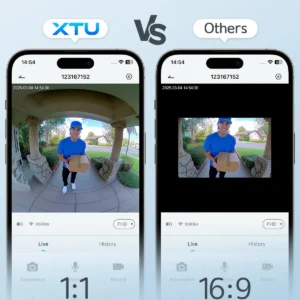 XTU Battery Doorbell, 180° Head-to-Toe Video, Live View with Two-Way Talk, No Monthly Fee, 2.4G Wi-Fi with Chime, Local/Cloud Storage, Human Detection, Compatible with Alexa & Google Home view 6