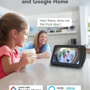 XTU Battery Doorbell, 180° Head-to-Toe Video, Live View with Two-Way Talk, No Monthly Fee, 2.4G Wi-Fi with Chime, Local/Cloud Storage, Human Detection, Compatible with Alexa & Google Home view 7