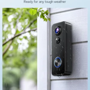 XTU Battery Doorbell, 180° Head-to-Toe Video, Live View with Two-Way Talk, No Monthly Fee, 2.4G Wi-Fi with Chime, Local/Cloud Storage, Human Detection, Compatible with Alexa & Google Home