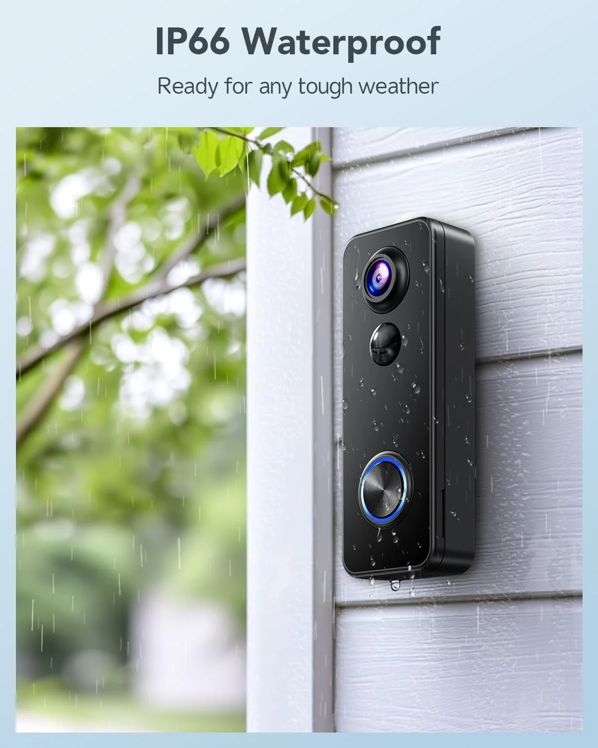 XTU Battery Doorbell, 180° Head-to-Toe Video, Live View with Two-Way Talk, No Monthly Fee, 2.4G Wi-Fi with Chime, Local/Cloud Storage, Human Detection, Compatible with Alexa & Google Home