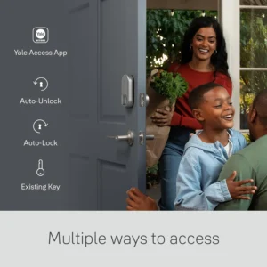 Yale Approach Smart Wi-Fi Deadbolt Retrofit Smart Lock, Unlimited Virtual Keys, App Remote Control, Keyless Entry - Silver view 4