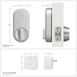 Yale Approach Smart Wi-Fi Deadbolt Retrofit Smart Lock, Unlimited Virtual Keys, App Remote Control, Keyless Entry - Silver