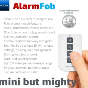 YoLink Home Security System, Wireless Smart DIY Alarm System, with App/Email/Limited SMS Alert, 5 Pieces-Kit (Speaker Hub, Door Window Sensor, Motion Sensor, AlarmFob), 2.4GHz Wi-Fi Required view 4