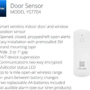 YoLink LoRa Smart Door Sensor Starter Kit: - 1/4 Mile Open-Air Range, Door Left-Open Reminders,5 Years Battery Life, SMS/Text, Email & App Alerts, Alexa, IFTTT, Home Assistant view 2