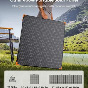 ZOUPW 450W Portable Solar Panel,38V N-Type 16BB 25% High Efficiency Foldable Solar Charger for EcoFlow Delta/Anker C1000/Jackery/Bluetti Elite 100,IP68 Waterproof for Offgrid RV Power Backup view 5
