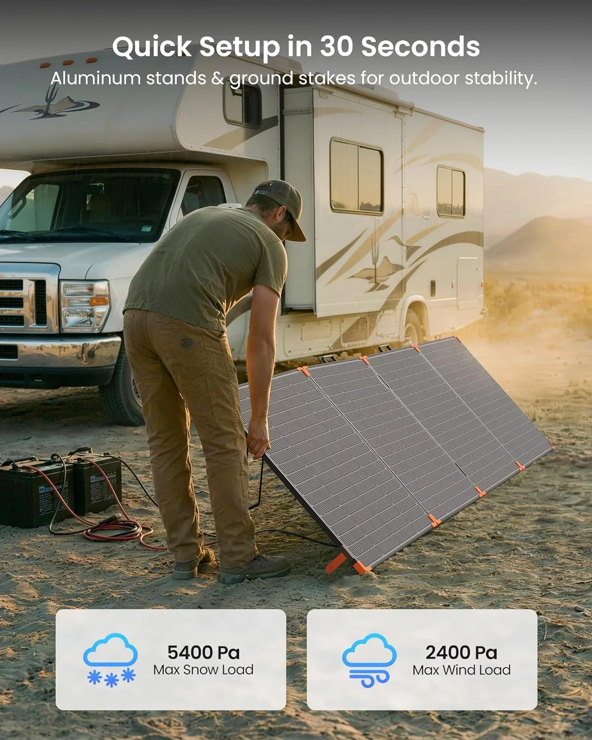 Complete ZOUPW 450W solar panel kit with accessories
