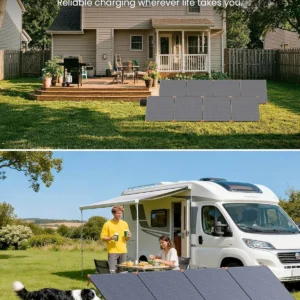 ZOUPW 450W Portable Solar Panel,38V N-Type 16BB 25% High Efficiency Foldable Solar Charger for EcoFlow Delta/Anker C1000/Jackery/Bluetti Elite 100,IP68 Waterproof for Offgrid RV Power Backup